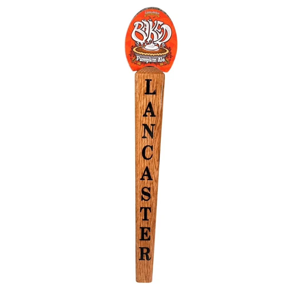 Lancaster Brewing Baked Pumpkin Ale Beer Tap Handle Wood Orange Collectible
